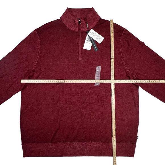 New Michael Kors Men Burgundy Sweatshirt Turtleneck Long Sleeve Sweater US XXL - Picture 7 of 10